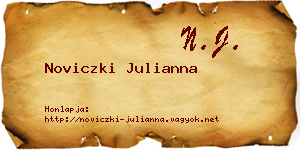 Noviczki Julianna névjegykártya